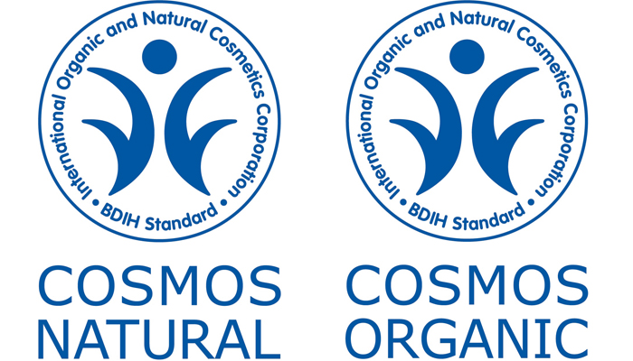 Das BDIH-Label mit den Zusätzen "COSMOS NATURAL" und "COSMOS ORGANIC"